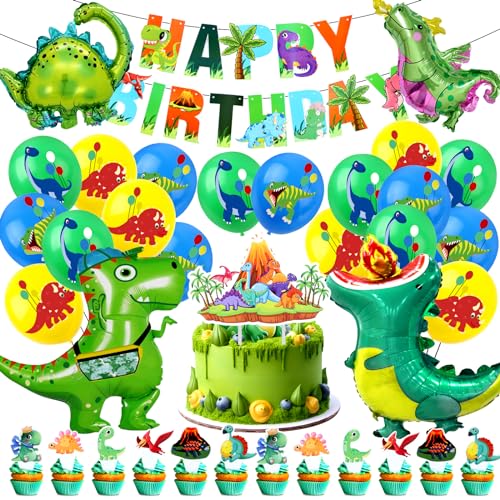 Dino Geburtstag Deko Kinder,51 Pcs Dinosaurier Folienballon Party Deko,Dino Helium Ballons Kindergeburtstag Junge Mädchen,Dschungel Luftballon Geburtstagdeko von XYWOQS