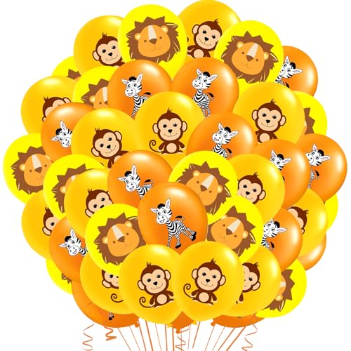 Dschungel Tiere Luftballons 42 Pcs,Geburtstagdeko Tier Helium Ballons,Safari Deko Kindergeburtstag,Waldtiere Geburtstag Deko für Jungen und Mädchen,Wald Thema Party Dekoration von XYWOQS