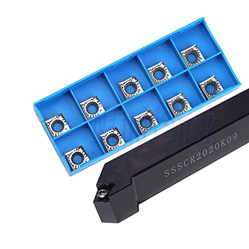 XYXXBB 10 stücke CNC-Drehmaschine-Werkzeugsatz SCGT SCMT09T3 SSSCR1212 SSSCR1616H09 SSSCR2020K09 SSSCR2525M09 Externer Werkzeughalter SSSCL (Angle : No Insert, Shank Diameter : SSSCL1212H09) von XYXXBB