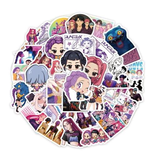 74PC K𝘱𝘰𝘱 D𝘦𝘮𝘰𝘯 H𝘶𝘯𝘵𝘦𝘳𝘴 Stickers Huntrix Merch Rumi Mira Zoey Stickers Saja Boys Jinu Derpy Cat Aufkleber Waterproof wasserdicht Vinyl Aufkleber für Teenager Mädchen Laptop Telefon von XYYYHTL