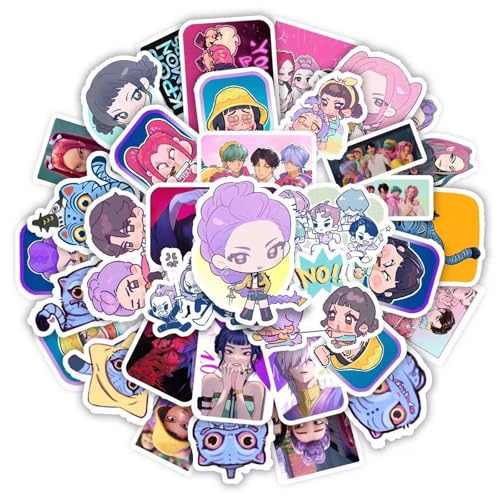 74PC K𝘱𝘰𝘱 D𝘦𝘮𝘰𝘯 H𝘶𝘯𝘵𝘦𝘳𝘴 Stickers Huntrix Merch Rumi Mira Zoey Stickers Saja Boys Jinu Derpy Cat Aufkleber Waterproof wasserdicht Vinyl Aufkleber für Teenager Mädchen Laptop Telefon von XYYYHTL