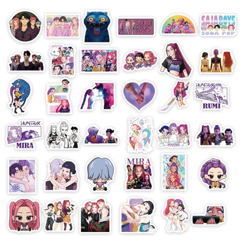 75PC Kpop Demon Hunters Stickers Huntrix Merch Rumi Mira Zoey Stickers Saja Boys Jinu Derpy Cat Aufkleber Waterproof wasserdicht Vinyl Aufkleber für Teenager Mädchen Laptop Telefon Notebook Journal von XYYYHTL