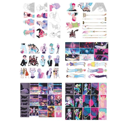 86PC Kpop Demon Hunters Stickers Huntrix Merch Rumi Mira Zoey Stickers Saja Boys Jinu Derpy Cat Aufkleber Waterproof wasserdicht Vinyl Aufkleber für Teenager Mädchen Laptop Telefon Notebook Journal von XYYYHTL