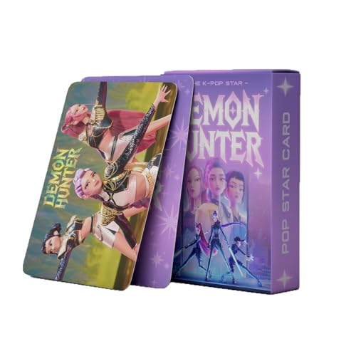 XYYYHTL 55PC Kpop Demon Hunters Cards Photocards Kpop Rumi Mira Zoey Jinun Photo Card Set Geburtstagsgeschenk für Fans von XYYYHTL