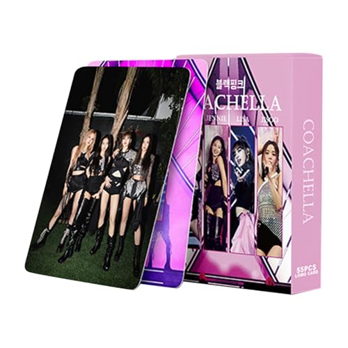 XYYYHTL Blackpink Photocards Kpop 54/55 Stück Blackpink Photocard Jennie Rose Jisoo Lisa Lomo Card Kpop Merch Fanartikel von XYYYHTL