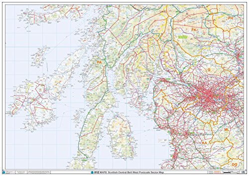 Postleitzahl Sektorkarte – (S17) – Schottischer Zentralgürtel West – Wandkarte, kunststoffbeschichtet, 2A (119 x 168 cm) von XYZ Maps