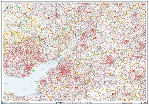 Postleitzahl Sektorkarte – (S6) – Severn Estuary – Wandkarte Papier von XYZ Maps