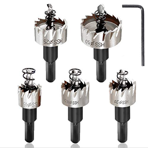 5pcs Lochsäge Set HSS Lochsägen Satz 16mm 18,5mm 20mm 25mm 30mm für Metall Edelstahl Eisen Blech Aluminium Kunststoffe 5pcs Lochsäge Set HSS Lochsägen Satz 16mm 18,5mm 20mm 25mm 30mm für Metall Edelstahl Eisen Blech Aluminium Kunststoffe von XYZDOUBLE