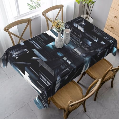 XZDLYY Dark Future Tischdecke, weich, rechteckig, 89 x 140 cm, für Esszimmer, Party, Picknick, Hochzeit, Brunch oder Buffet von XZDLYY