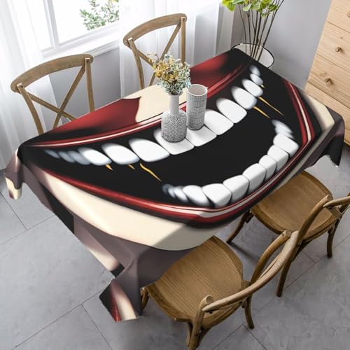XZDLYY GhoulishGrins Tischdecke, weich, rechteckig, 89 x 140 cm, für Esszimmer, Party, Picknick, Hochzeit, Brunch oder Buffet von XZDLYY
