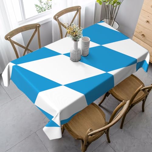 XZDLYY Tischdecke, weich, rechteckig, Bayerische Flagge, 89 x 140 cm, für Esszimmer, Party, Picknick, Hochzeit, Brunch oder Buffet von XZDLYY