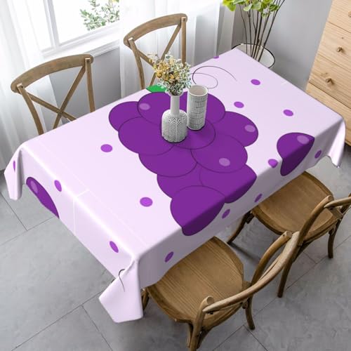 XZDLYY Tischdecke, weich, rechteckig, Cartoon-Trauben, 89 x 140 cm, für Esszimmer, Party, Picknick, Hochzeit, Brunch oder Buffet von XZDLYY