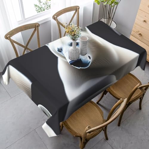 XZDLYY Tischdecke, weich, rechteckig, Eisbär, Hochformat, 89 x 140 cm, für Esszimmer, Party, Picknick, Hochzeit, Brunch oder Buffet von XZDLYY