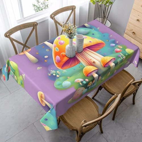 XZDLYY Tischdecke, weich, rechteckig, Fantasy-Traum, Pilz, 89 x 140 cm, für Esszimmer, Party, Picknick, Hochzeit, Brunch Buffet, Dekoration von XZDLYY