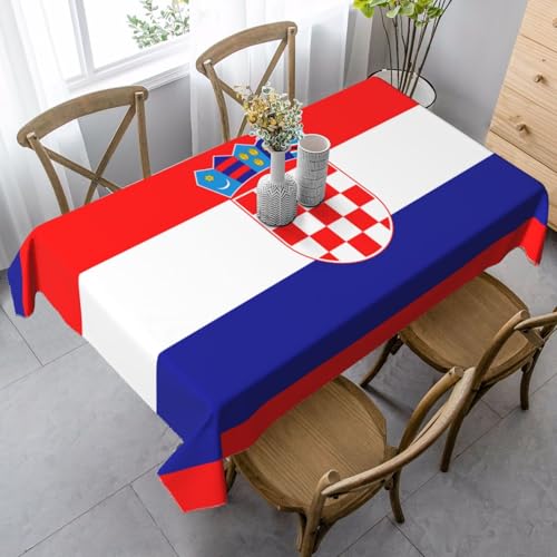 XZDLYY Tischdecke, weich, rechteckig, Flagge der Republik Kroatien, 89 x 140 cm, für Esszimmer, Party, Picknick, Hochzeit, Brunch Buffet, Dekoration von XZDLYY
