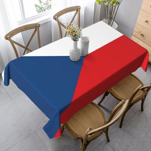 XZDLYY Tischdecke, weich, rechteckig, Flagge der Tschechischen Republik, 89 x 140 cm, für Esszimmer, Party, Picknick, Hochzeit, Brunch Buffet, Dekoration von XZDLYY