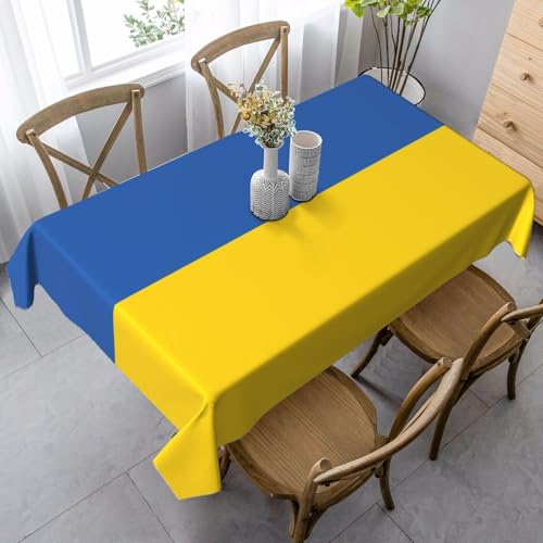 XZDLYY Tischdecke, weich, rechteckig, Flagge der Ukraine, 89 x 140 cm, für Esszimmer, Party, Picknick, Hochzeit, Brunch oder Buffet von XZDLYY
