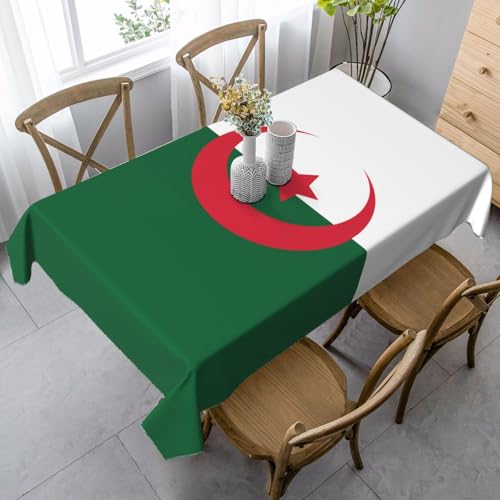 XZDLYY Tischdecke, weich, rechteckig, Flagge von Algerien, 89 x 140 cm, für Esszimmer, Party, Picknick, Hochzeit, Brunch oder Buffet von XZDLYY