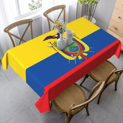 XZDLYY Tischdecke, weich, rechteckig, Flagge von Ecuador, 89 x 140 cm, für Esszimmer, Party, Picknick, Hochzeit, Brunch oder Buffet von XZDLYY