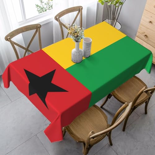 XZDLYY Tischdecke, weich, rechteckig, Flagge von Guinea-Bissau, 89 x 140 cm, für Esszimmer, Party, Picknick, Hochzeit, Brunch Buffet, Dekoration von XZDLYY