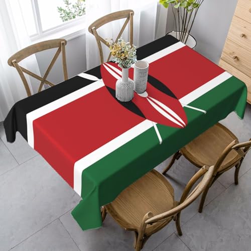 XZDLYY Tischdecke, weich, rechteckig, Flagge von Kenia, 89 x 140 cm, für Esszimmer, Party, Picknick, Hochzeit, Brunch oder Buffet von XZDLYY