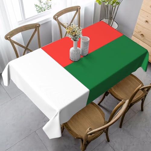 XZDLYY Tischdecke, weich, rechteckig, Flagge von Madagaskar, 89 x 140 cm, für Esszimmer, Party, Picknick, Hochzeit, Brunch oder Buffet von XZDLYY