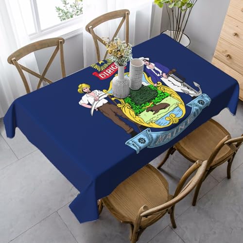 XZDLYY Tischdecke, weich, rechteckig, Flagge von Maine, 89 x 140 cm, für Esszimmer, Party, Picknick, Hochzeit, Brunch oder Buffet XZDLYY Tischdecke, weich, rechteckig, Flagge von Maine, 89 x 140 cm, für Esszimmer, Party, Picknick, Hochzeit, Brunch oder Buffet von XZDLYY