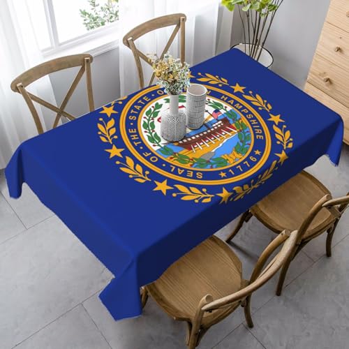 XZDLYY Tischdecke, weich, rechteckig, Flagge von New Hampshire, 89 x 140 cm, für Esszimmer, Party, Picknick, Hochzeit, Brunch oder Buffet von XZDLYY