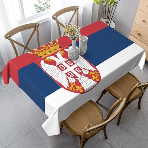 XZDLYY Tischdecke, weich, rechteckig, Flagge von Serbien, 89 x 140 cm, für Esszimmer, Party, Picknick, Hochzeit, Brunch oder Buffet XZDLYY Tischdecke, weich, rechteckig, Flagge von Serbien, 89 x 140 cm, für Esszimmer, Party, Picknick, Hochzeit, Brunch oder Buffet von XZDLYY