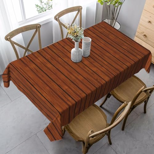 XZDLYY Tischdecke, weich, rechteckig, Holzmuster, 89 x 140 cm, für Esszimmer, Party, Picknick, Hochzeit, Brunch oder Buffet, Braun von XZDLYY