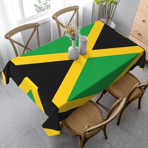 XZDLYY Tischdecke, weich, rechteckig, Jamaika-Flagge, 89 x 140 cm, für Esszimmer, Party, Picknick, Hochzeit, Brunch oder Buffet von XZDLYY