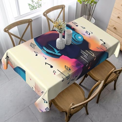 XZDLYY Tischdecke, weich, rechteckig, Motiv: A Music Vibe, 89 x 140 cm, für Esszimmer, Party, Picknick, Hochzeit, Brunch oder Buffet XZDLYY Tischdecke, weich, rechteckig, Motiv: A Music Vibe, 89 x 140 cm, für Esszimmer, Party, Picknick, Hochzeit, Brunch oder Buffet von XZDLYY