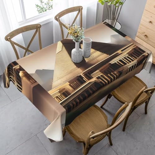 XZDLYY Tischdecke, weich, rechteckig, Motiv: Antikes Wunder, 89 x 140 cm, für Esszimmer, Party, Picknick, Hochzeit, Brunch oder Buffet von XZDLYY