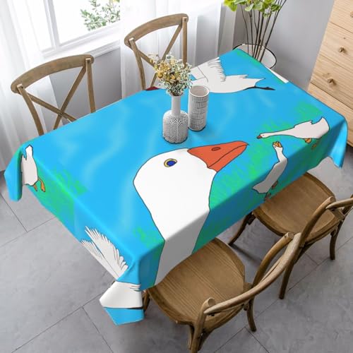XZDLYY Tischdecke, weich, rechteckig, Motiv: Happy White Gans, 89 x 140 cm, für Esszimmer, Party, Picknick, Hochzeit, Brunch Buffet, Dekoration XZDLYY Tischdecke, weich, rechteckig, Motiv: Happy White Gans, 89 x 140 cm, für Esszimmer, Party, Picknick, Hochzeit, Brunch Buffet, Dekoration von XZDLYY