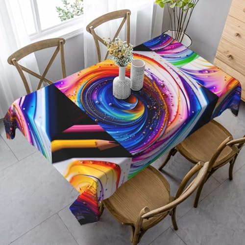 XZDLYY Tischdecke, weich, rechteckig, Motiv: Kritzelkunst zum Pap, 89 x 140 cm, für Esszimmer, Party, Picknick, Hochzeit, Brunch oder Buffet von XZDLYY