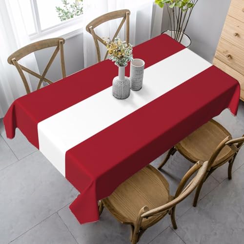 XZDLYY Tischdecke, weich, rechteckig, Motiv: Lettland-Flagge, 89 x 140 cm, für Esszimmer, Party, Picknick, Hochzeit, Brunch oder Buffet von XZDLYY
