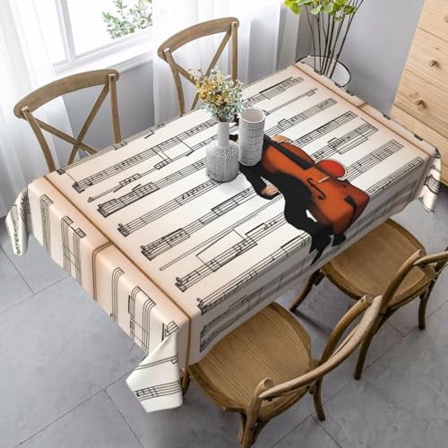 XZDLYY Tischdecke, weich, rechteckig, Motiv: Musikalische Momente, 89 x 140 cm, für Esszimmer, Party, Picknick, Hochzeit, Brunch oder Buffet von XZDLYY