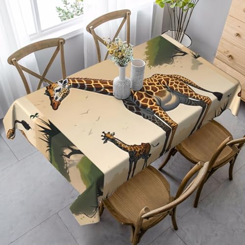 XZDLYY Tischdecke, weich, rechteckig, Motiv: Mutter und Kind, Giraffe, 89 x 140 cm, für Esszimmer, Party, Picknick, Hochzeit, Brunch oder Buffet XZDLYY Tischdecke, weich, rechteckig, Motiv: Mutter und Kind, Giraffe, 89 x 140 cm, für Esszimmer, Party, Picknick, Hochzeit, Brunch oder Buffet von XZDLYY