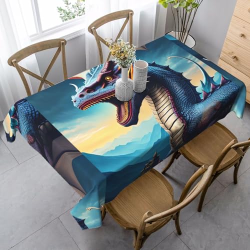 XZDLYY Tischdecke, weich, rechteckig, Motiv: brüllender Drache, 89 x 140 cm, für Esszimmer, Party, Picknick, Hochzeit, Brunch oder Buffet XZDLYY Tischdecke, weich, rechteckig, Motiv: brüllender Drache, 89 x 140 cm, für Esszimmer, Party, Picknick, Hochzeit, Brunch oder Buffet von XZDLYY
