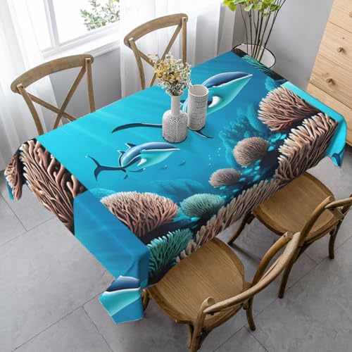 XZDLYY Tischdecke, weich, rechteckig, Tiefsee-Wale, 89 x 140 cm, für Esszimmer, Party, Picknick, Hochzeit, Brunch oder Buffet XZDLYY Tischdecke, weich, rechteckig, Tiefsee-Wale, 89 x 140 cm, für Esszimmer, Party, Picknick, Hochzeit, Brunch oder Buffet von XZDLYY