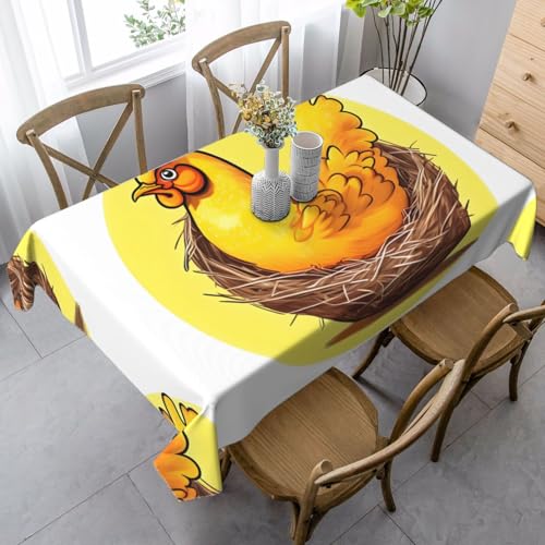 XZDLYY Tischdecke, weich, rechteckig, Vogelnest, goldenes Huhn, 89 x 140 cm, für Esszimmer, Party, Picknick, Hochzeit, Brunch oder Buffet von XZDLYY