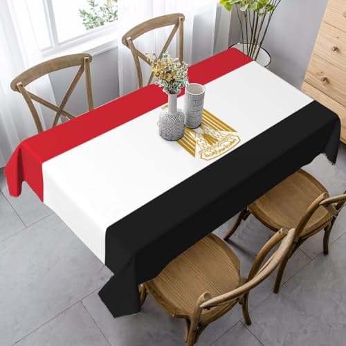 XZDLYY Tischdecke, weich, rechteckig, ägyptische Flagge, 89 x 140 cm, für Esszimmer, Party, Picknick, Hochzeit, Brunch Buffet, Dekoration von XZDLYY