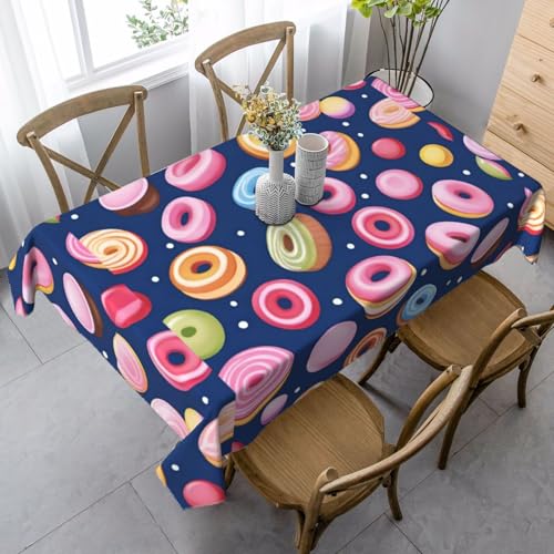 XZDLYY Tischdecke, weich, rechteckig, ausgefallene Süßigkeiten, 89 x 140 cm, für Esszimmer, Party, Picknick, Hochzeit, Brunch oder Buffet von XZDLYY