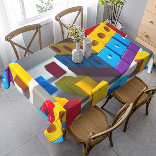 XZDLYY Tischdecke, weich, rechteckig, bunte Bausteine, 89 x 140 cm, für Esszimmer, Party, Picknick, Hochzeit, Brunch Buffet, Dekoration XZDLYY Tischdecke, weich, rechteckig, bunte Bausteine, 89 x 140 cm, für Esszimmer, Party, Picknick, Hochzeit, Brunch Buffet, Dekoration von XZDLYY