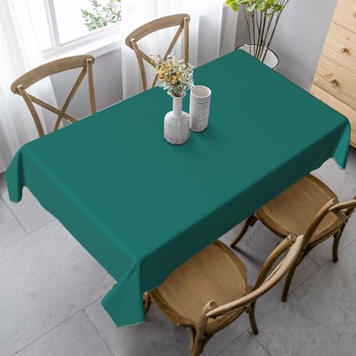 XZDLYY Tischdecke, weich, rechteckig, einfarbig, 89 x 140 cm, für Esszimmer, Party, Picknick, Hochzeit, Brunch oder Buffet, Dunkelgrün von XZDLYY