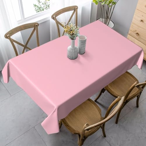 XZDLYY Tischdecke, weich, rechteckig, einfarbig, 89 x 140 cm, für Esszimmer, Party, Picknick, Hochzeit, Brunch oder Buffet, Rosa von XZDLYY