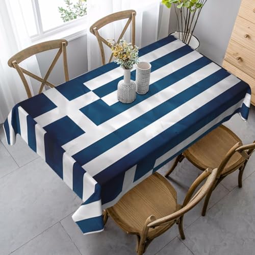 XZDLYY Tischdecke, weich, rechteckig, griechische Flagge, 89 x 140 cm, für Esszimmer, Party, Picknick, Hochzeit, Brunch oder Buffet von XZDLYY