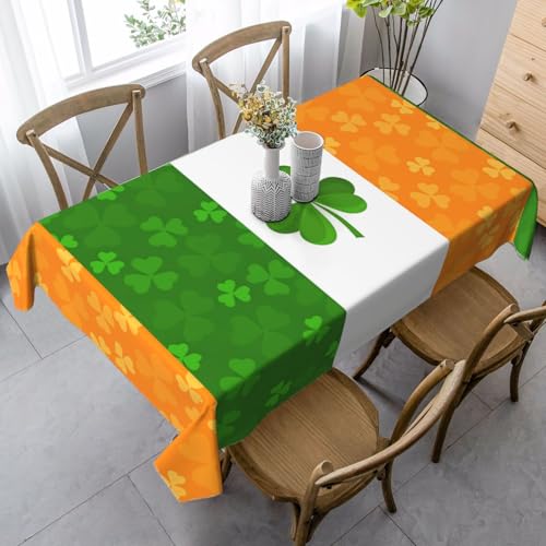 XZDLYY Tischdecke, weich, rechteckig, irische Flagge, 89 x 140 cm, für Esszimmer, Party, Picknick, Hochzeit, Brunch Buffet, Dekoration von XZDLYY
