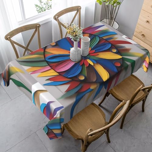 XZDLYY Tischdecke, weich, rechteckig, künstlerisches Flair, 89 x 140 cm, für Esszimmer, Party, Picknick, Hochzeit, Brunch oder Buffet von XZDLYY