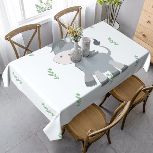XZDLYY Tischdecke, weich, rechteckig, lächelnder Esel, 89 x 140 cm, für Esszimmer, Party, Picknick, Hochzeit, Brunch Buffet, Dekoration von XZDLYY
